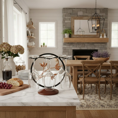 Iron Wine Glass Rack in Black