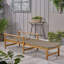 Chaise longue en bois et osier-977458077
