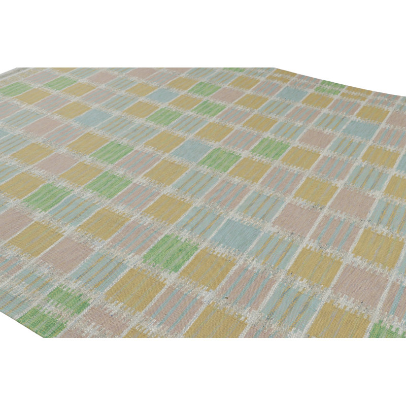 Scandinavian Wool Geometric Area Rug, Rectangle 5' x 7'