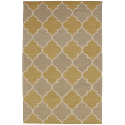 Tapis oriental beige et doré moderne 5 X 8
