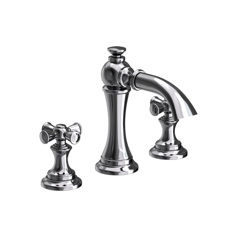 Sutton Widespread Bathroom Faucet with Drain Assembly, Midnight Chrome
