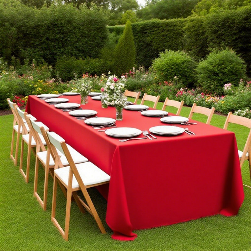 2pcs/pack Of Rectangular 90*156In Polyester Tablecloths,multiple colors,suitable for parties, birthday celebrations, kitchen and dining room decoration, wedding decor, and home furnishings. Fits an 8ft rectangular table. Stylish and durable
