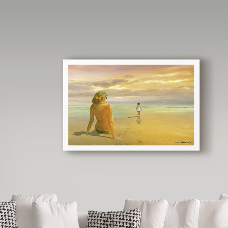 « mère et fille 1 », reproduction de peinture à l’acrylique sur toile tendue, H 16 po x l 24 po x P 2 po