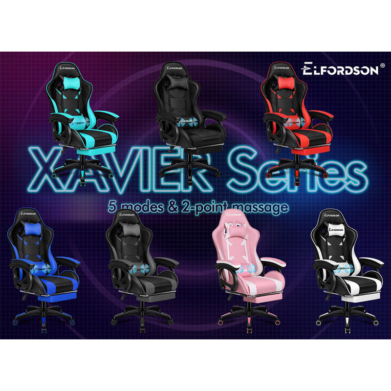ELFORDSON Game Chair, Black