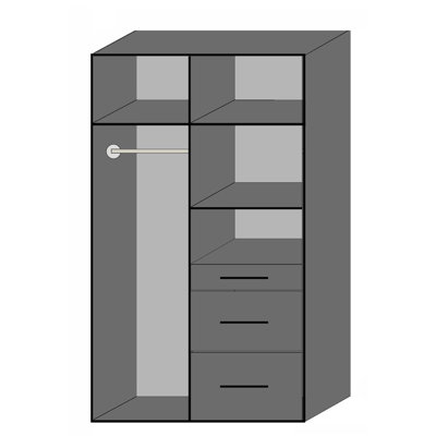 2 Door Manufactured Wood Wardrobe