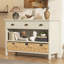 Console rétro avec paniers tissés jacinthe d'eau-821422419