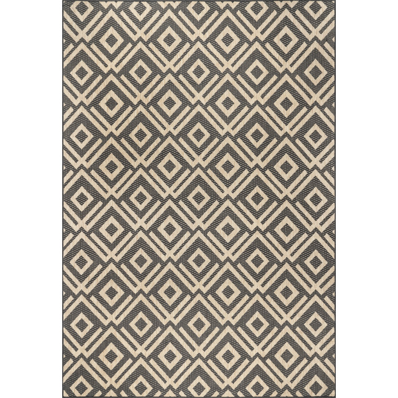 Tapis intérieur / extérieur gris Quintero, Rectangle 4 pi x 6 pi