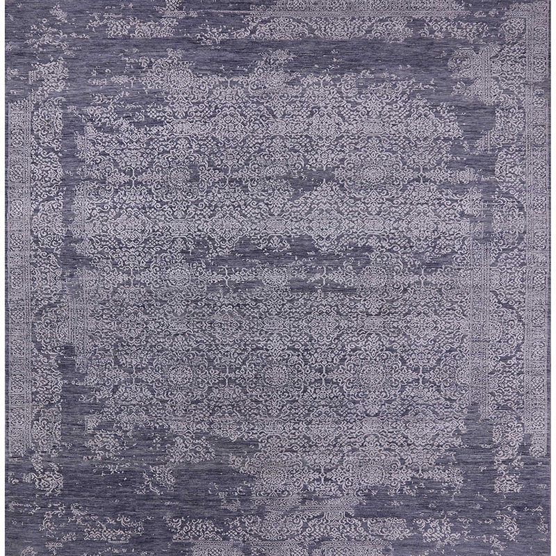 Tapis 100% moderne 2549 de style Mid-Century lavable à la machine, Carré 3 pi