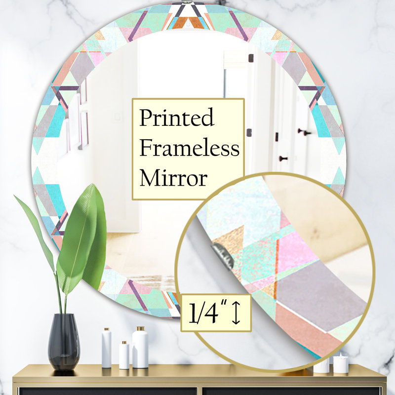 Miroir de salle de bain Mid-Century Pastel, H 23,6 po x l 23,6 po