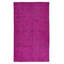 Tapis rose vif moderne fait à la main avec motif floral 5,3 x 8,7 pi