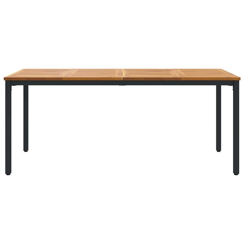 Outdoor Table Solid Acacia Wood Furniture Garden Terrace Dining Balcony, 75cm H x 180cm W x 90cm D, Black