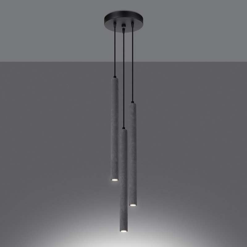 Berthile - Light Pendant, Grey, 17cm W x 19cm D, 3 Lights