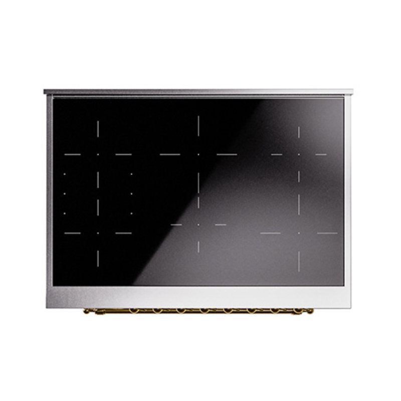ILVE Nostalgie II Series Noblesse 36 inch Induction Range with 5 Induction Elements (Glass Door), Brass