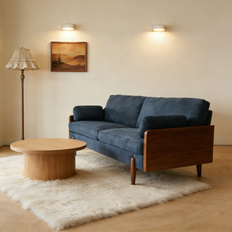 Canapé Mid-Century moderne - bleu marine, Marine