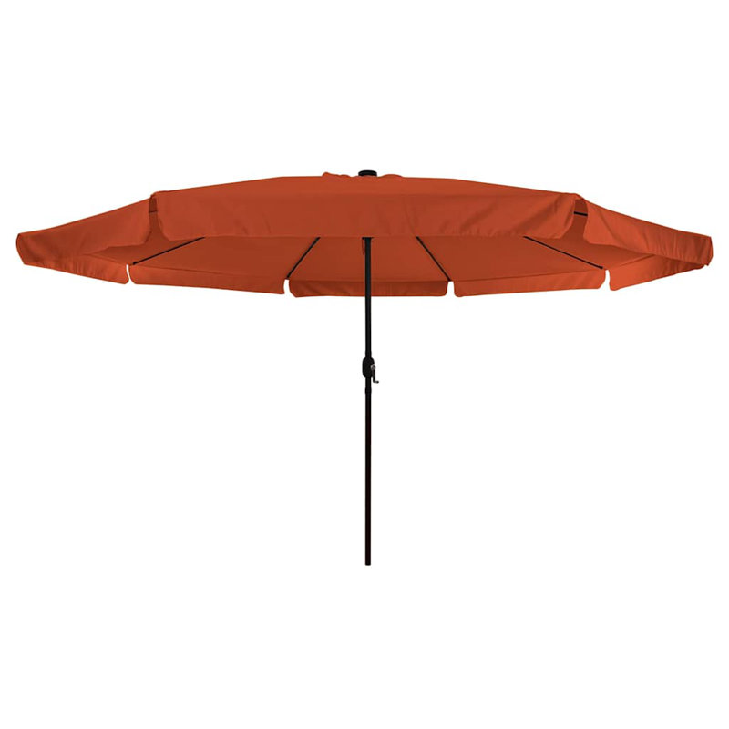 Garden Parasol with LED Strip Lights Polyester Outdoor Shade Summer, Red