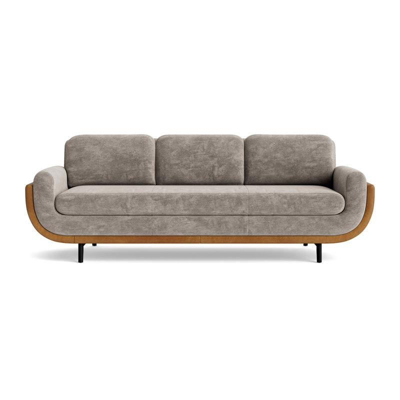 Regatta 100 Sofa, Vintage Chenille - Mink/Bedford - Saddle, Black