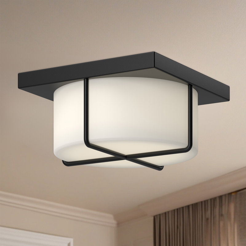 Regalo 1 - Light LED Flush Mount, Black, 5.63" H x 10.13" W x 10.13" D