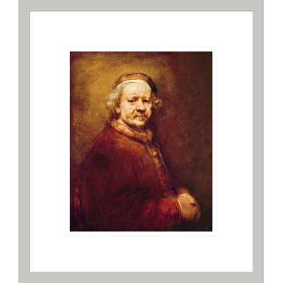 «Self Portrait in at the Age of 63» par Rembrandt van Rijn - reproduction d'art encadrée