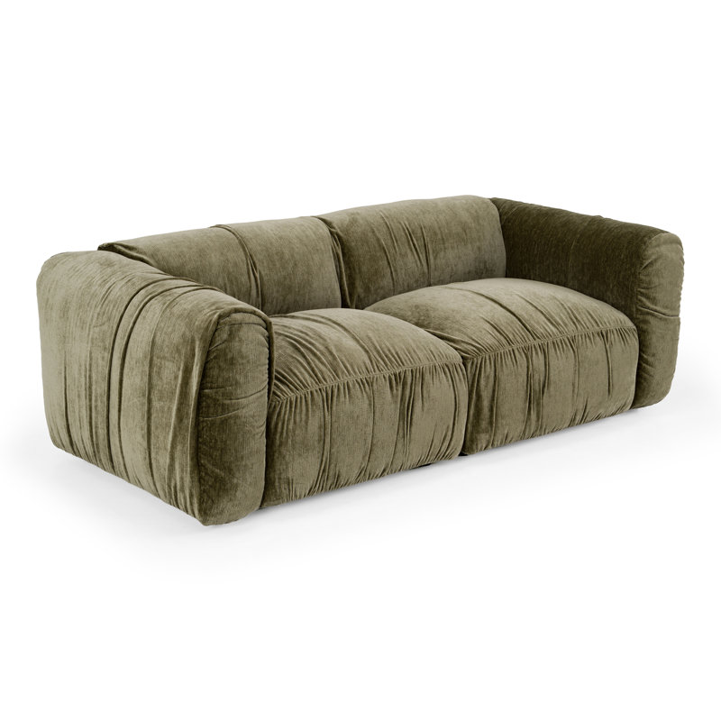 Causeuse en tissu vert olive Siegal - Modern Olive
