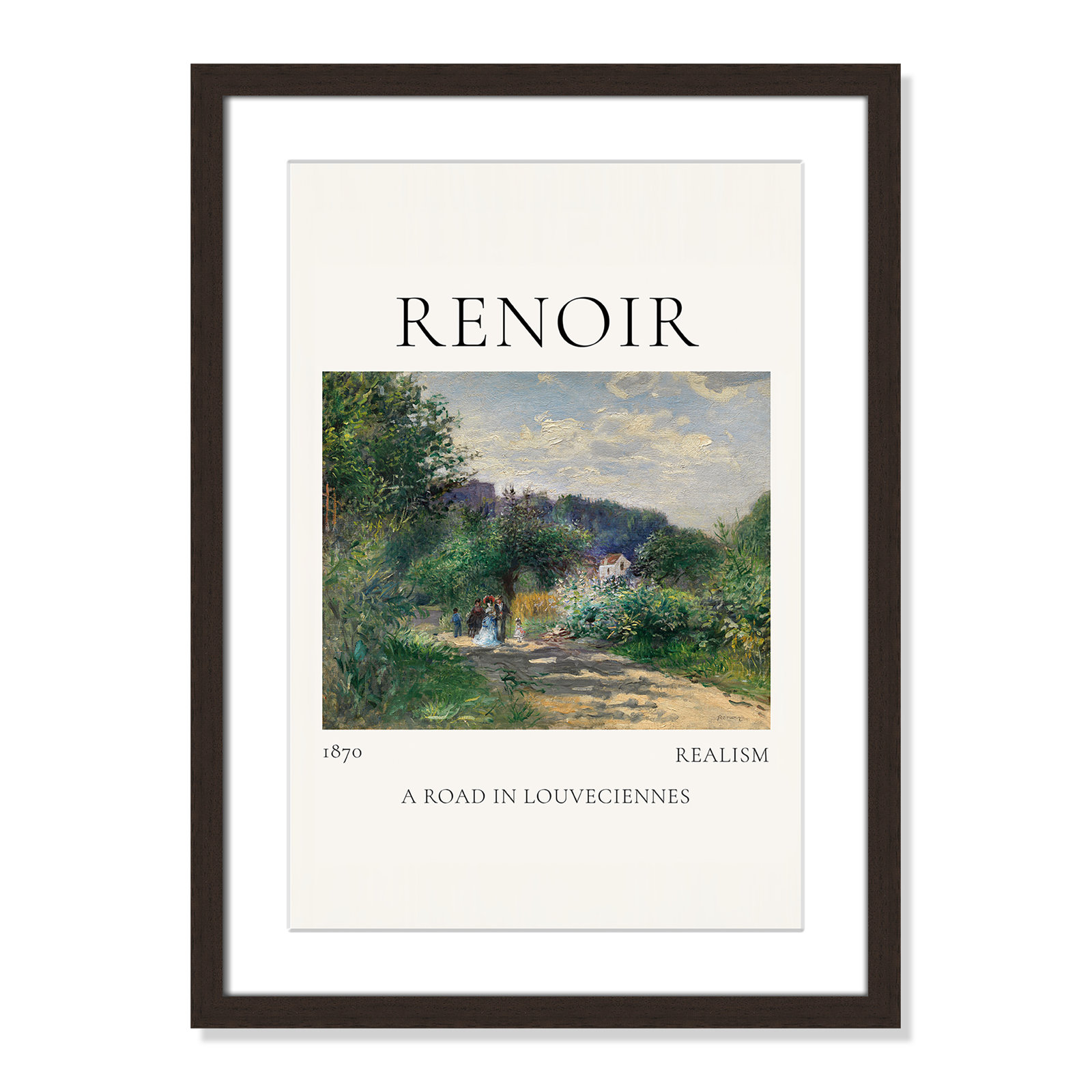 Rocchetto "A Road in Louveciennes" Print, Walnut Single Picture Frame, Yes, 23" H x 17" W x 1.25" D