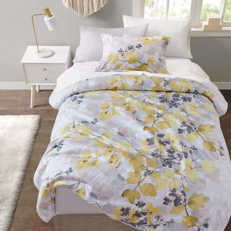 Comforter Set with Bed Sheets Yellow King, King Comforter + 8 Additional Pieces