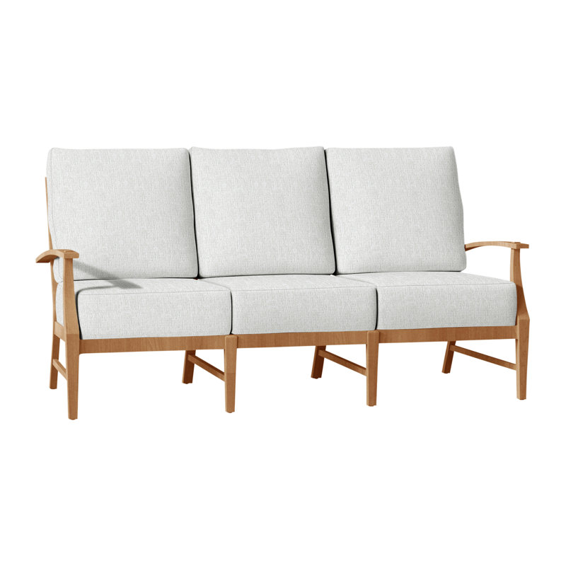 Croquet Teak Sofa - Natural Teak, Natural Teak, No Welt, Bali Pearl