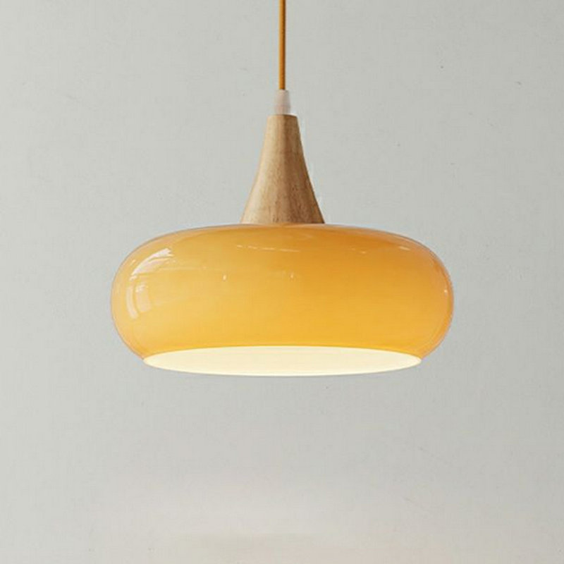 Luminaire suspendu orange en verre, Orange