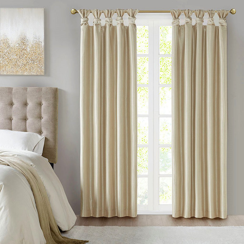 Twist Tab Total Blackout Window Curtain Panel 50X95" Blackout, Champagne, 50" W x 95" L