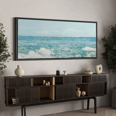 «Coastal Beach Serene Coastal Seascape Gentle Waves», reproduction sur toile