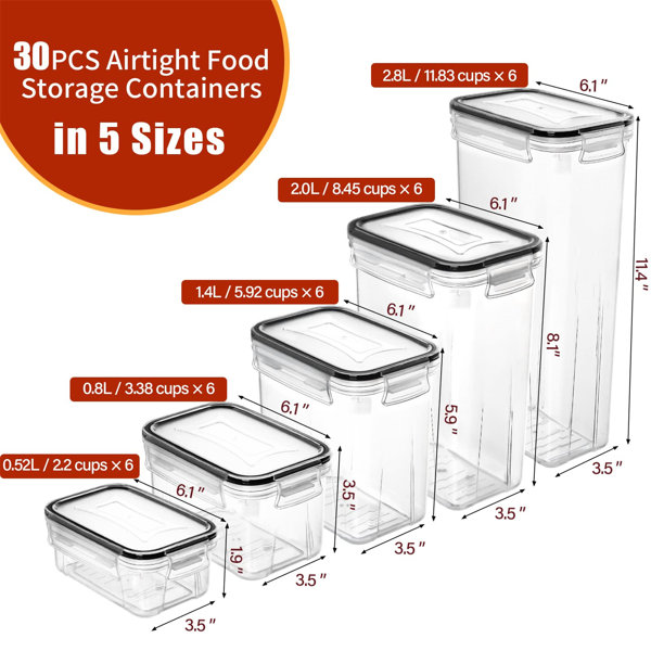 Chanthy 30 Container Food Storage Set Prep & Savour