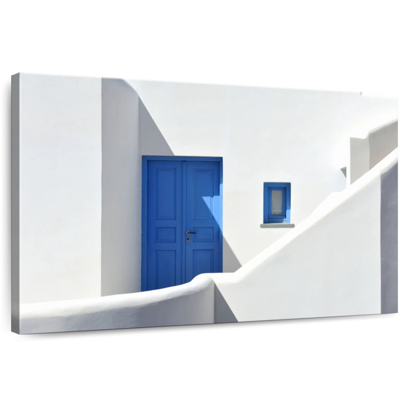Lilie Folegandros porte bleue, H 26 po x l 39 po