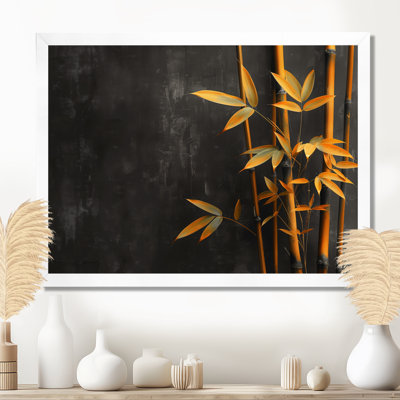 Jaune, jaune, charme rustique, bambou, art mural de salon en bambou