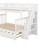 Lit simple superposé au dessus d'un lit double avec gigogne et escalier-27711404