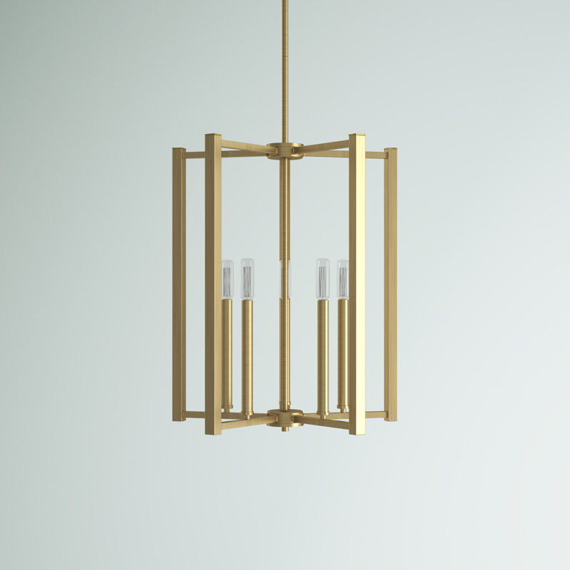 Luminaire suspendu 5 lumières en laiton chaud Savoy House Benson, Laiton chaleureux, 5 lumières