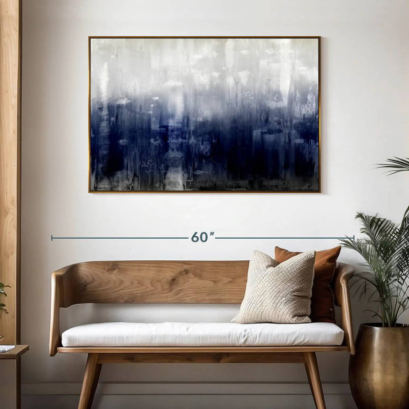 Texture, 46 po x 31 po, Cadre flottant doré