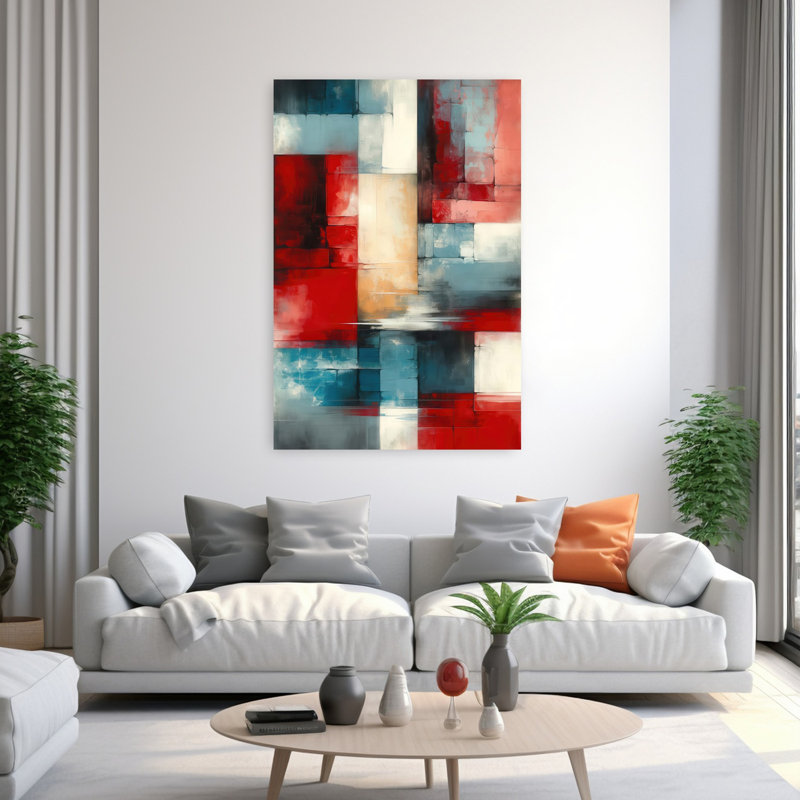 "Shifting Planes", art mural contemporain abstrait, H 60 po x l 40 po