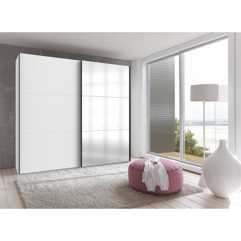 Guardino 2 Door Wardrobe, 216cm H x 250cm W x 65cm D, White