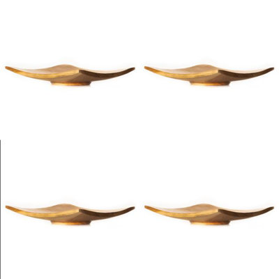 Ensemble de 4 assiettes en bois de teck Origami