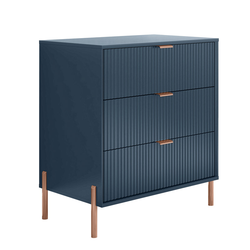 Williamsville 29'' W Nightstand, Rose Gold/Navy