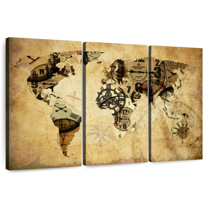 Aliaz Time World Map, 32" H x 50" W