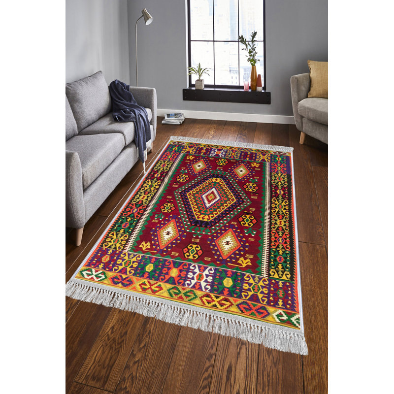 Luxurious Velvet Area Rug, 5.9 x 9.2 Feet | 100% Velvet Fabric, 100% Cotton Sole, 0.4 in Pile Height | Antibacterial, Non-Slip, Machine Washable | Elegant 3D Digital Print for Living Room & Bedroom Decor