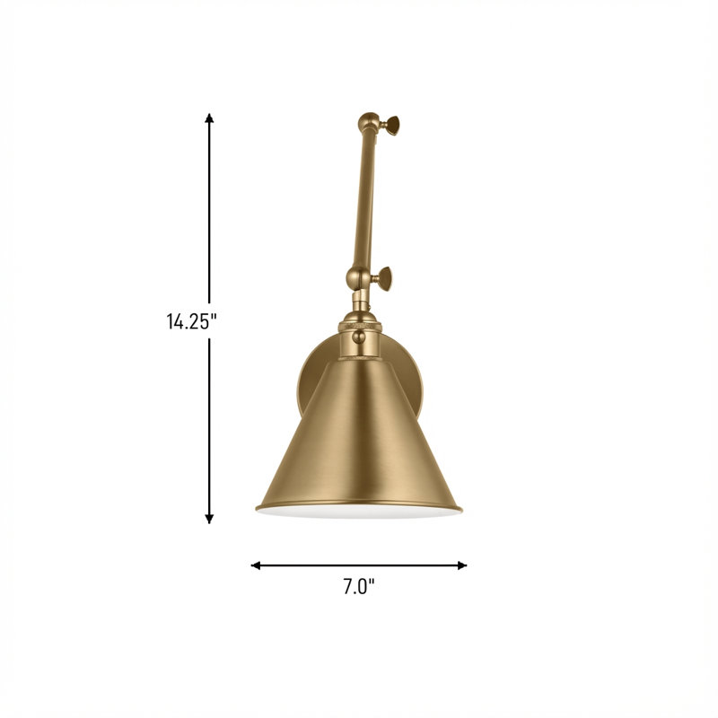 Salem 1 - Light Armed Sconce, Satin Brass, No