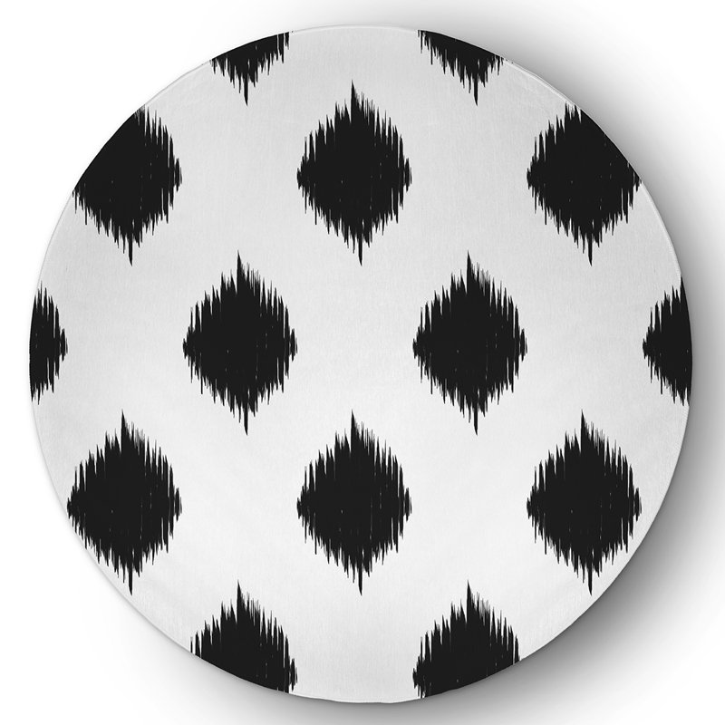 Tapis en chenille 14 ikat Lattace, Rond 5 pi