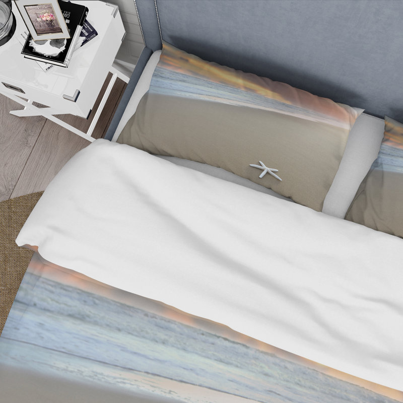 Étoile de mer sur une plage - Ensemble de housse de couette nautique et côtier - Polyester en microfibre