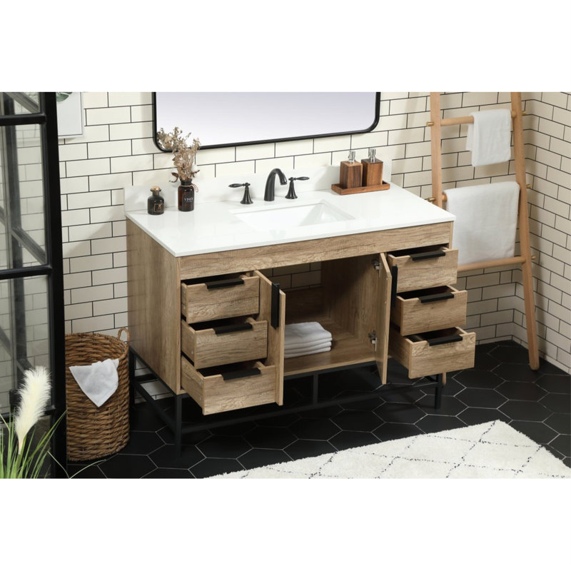 Ensemble de meuble-lavabo simple 48 po Eugene, Chêne naturel