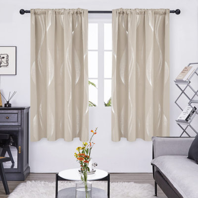 Cirila Back Tab Rod Pocket Silver Wave Curtain Panels