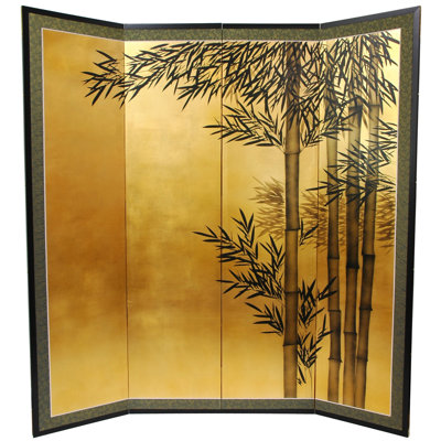 24" Leaf Bamboo 4 Panel Room Divider