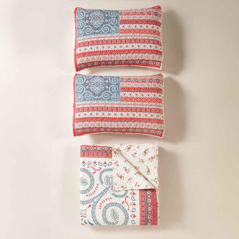 JG Co. By Amie And Jolie Sikes Boho Americana Quilt Set, Full/Queen Quilt + 2 Standard Shams