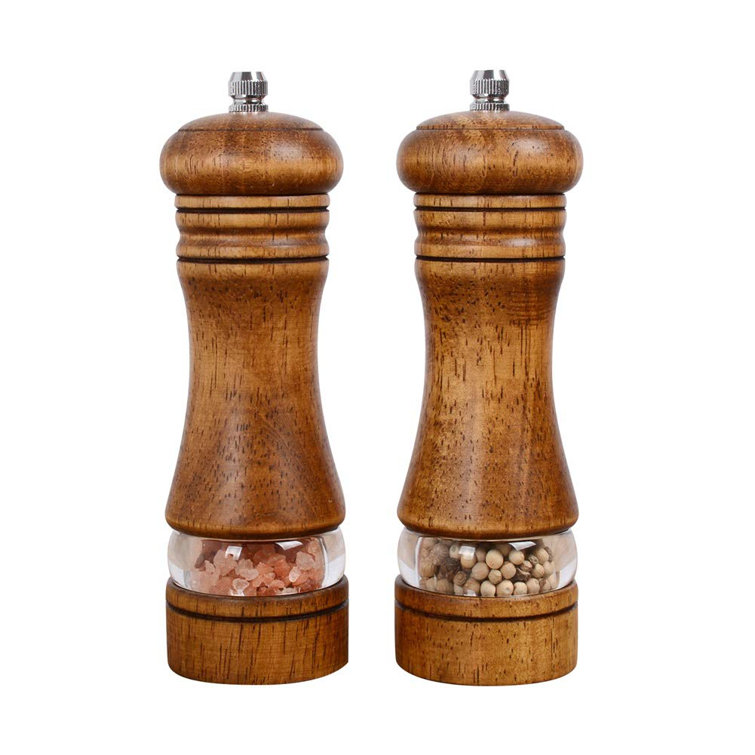 Wooden Salt and Pepper Grinder set, Wood salt and pepper grinders  refillable ,pepper mill with Adjustable Coarseness,salt and pepper grinders  shaker