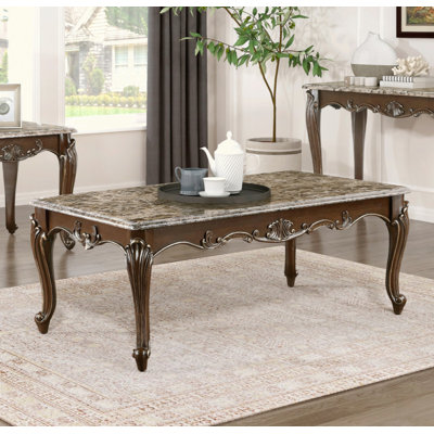 Finition cerisier formelle traditionnelle de luxe avec plateau en marbre et plateau en marbre avec basculement doré